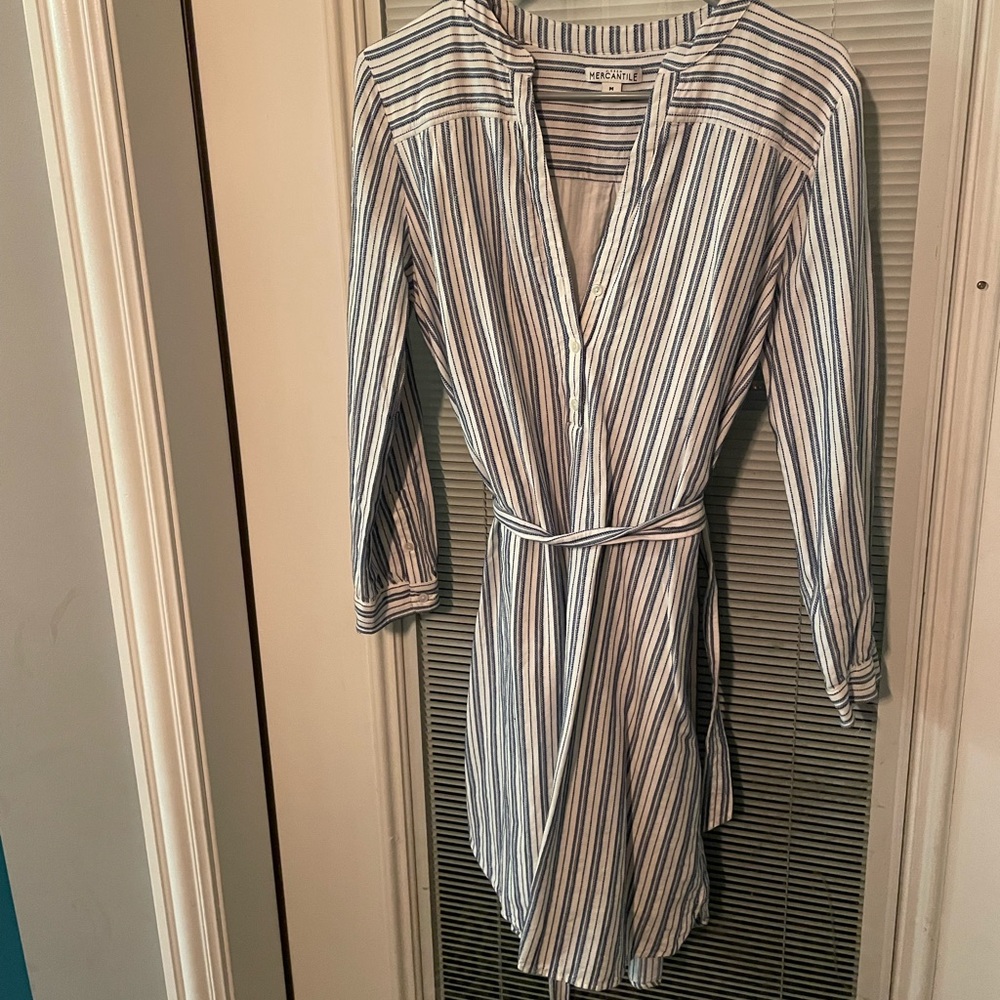 J. Crew Mercantile Striped Mid Dress